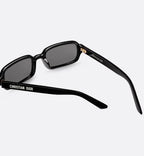 CD S3F Rectangular Sunglasses Black Acetate