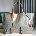 SAINT LOUIS GM 40 IN GREY MIX BLUE GOYARDINE CANVAS AND CALFSKIN