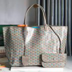 SAINT LOUIS GM 40 IN GREY MIX BLUE GOYARDINE CANVAS AND CALFSKIN