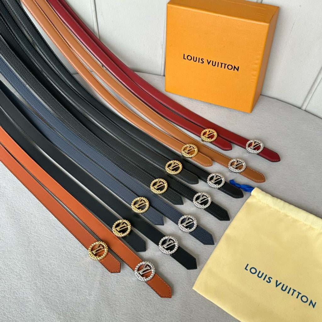 LV S-LOCK BELT 20 MM IN BLACK CALFSKIN AND CIRCLE GOLD HARDWARE