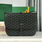 BELVEDERE MM BAG 28 IN BLACK GOYARDINE CANVAS AND CALFSKIN