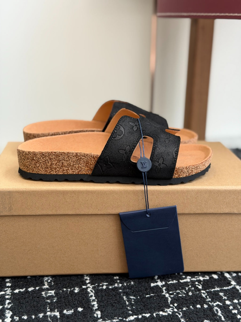 Louis Vuitton LV Oasis Mule (Black Monogram Suede)