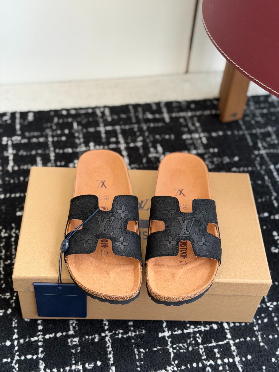 Louis Vuitton LV Oasis Mule (Black Monogram Suede)