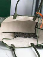 SAINT LOUIS PM BAG 34 IN GREEN MIX BLACK GOYARDINE CANVAS