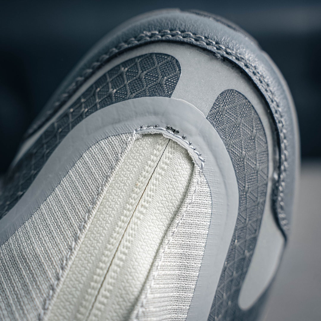 HOKA "Cool Grey" Zip-Up Trail Sneakers