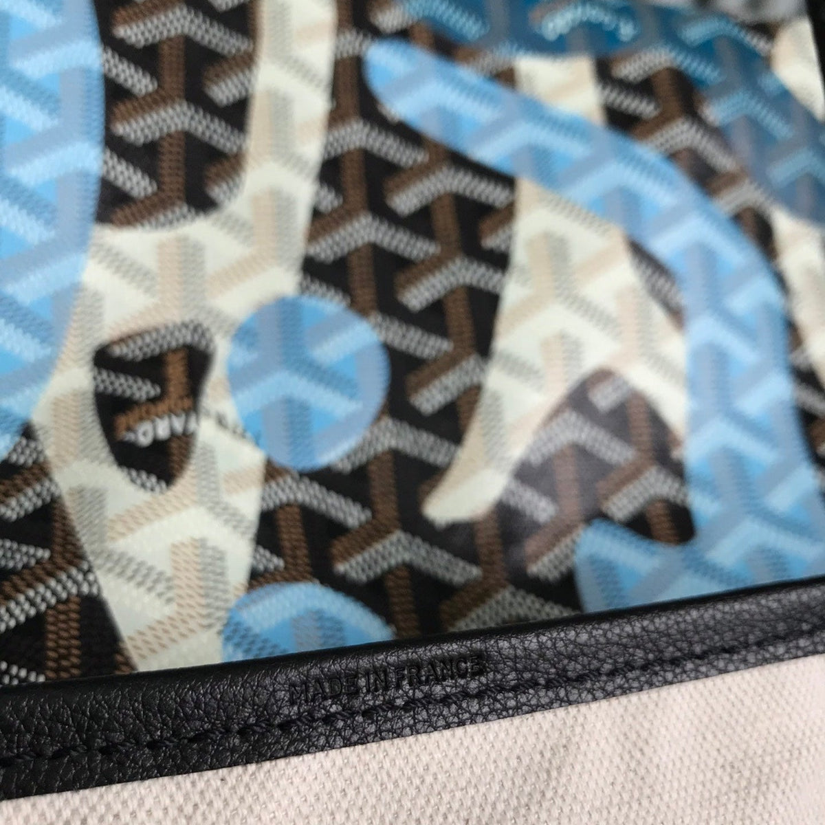 SAINT LOUIS PM BAG 34 IN BLUE LETTRES CAMOUFLAGE GOYARDINE CANVAS