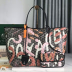 SAINT LOUIS GM BAG 40 IN PINK LETTRES CAMOUFLAGE GOYARDINE CANVAS
