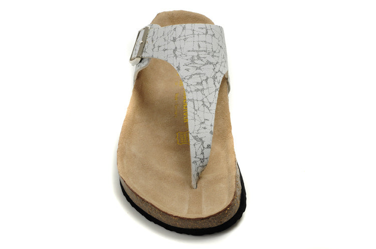 Birkenstock Gizeh Thong Sandal White Marble Print