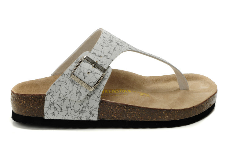 Birkenstock Gizeh Thong Sandal White Marble Print