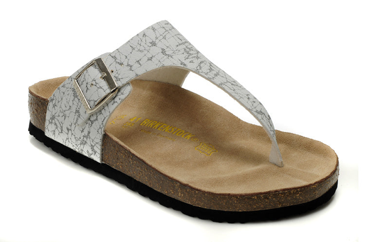 Birkenstock Gizeh Thong Sandal White Marble Print