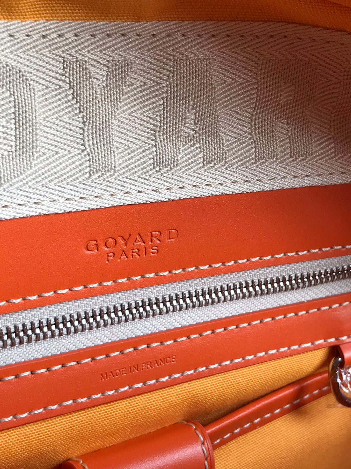 SAINT JEANNE BAG 35 IN RED ORANGE GOYARDINE CANVAS AND CALFSKIN