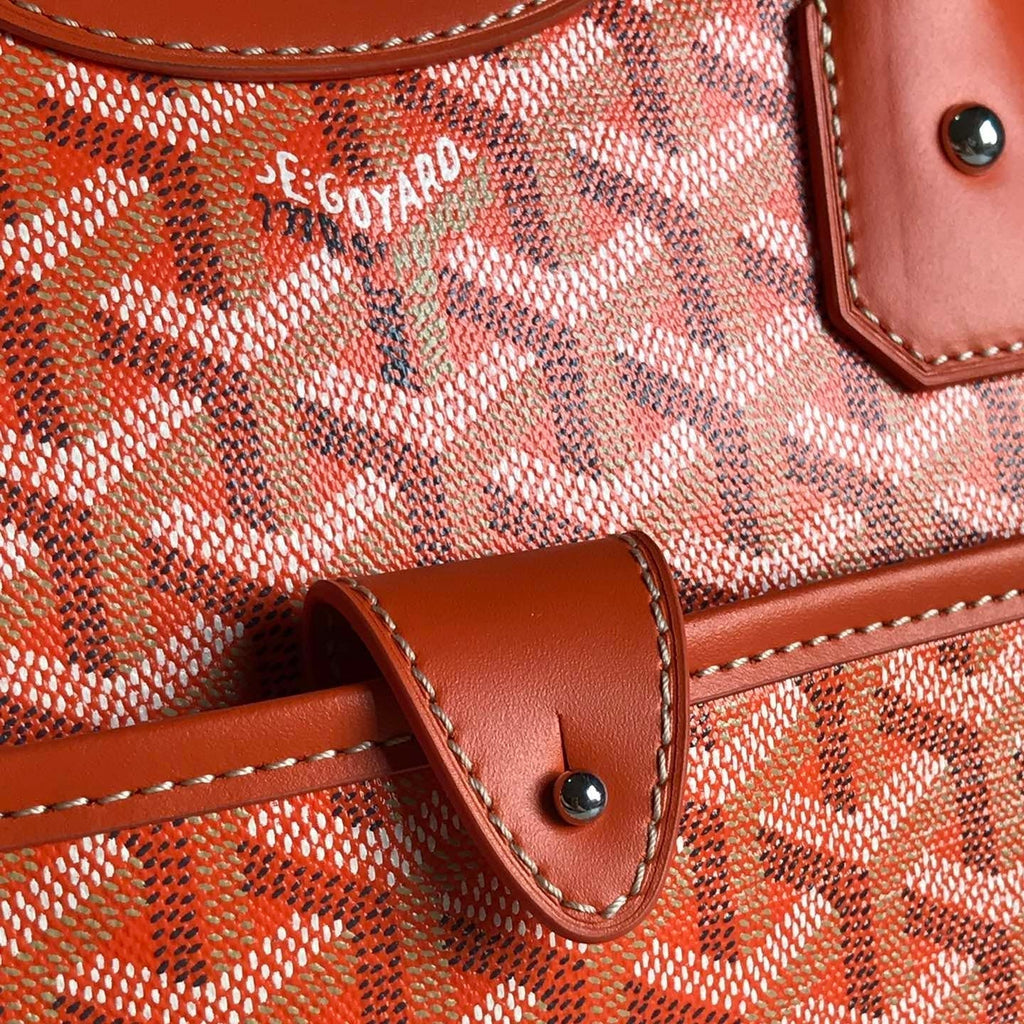 SAINT JEANNE BAG 35 IN RED ORANGE GOYARDINE CANVAS AND CALFSKIN