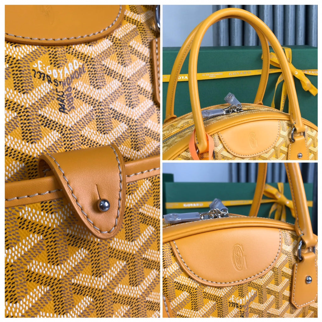 SAINT JEANNE BAG 35 IN YELLOW GOYARDINE CANVAS AND CALFSKIN