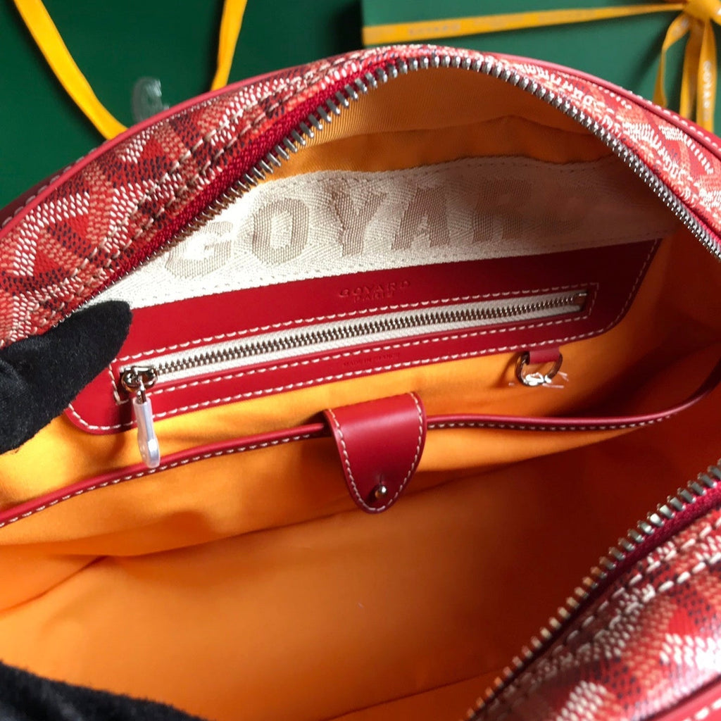 SAINT JEANNE BAG 35 IN RED GOYARDINE CANVAS AND CALFSKIN