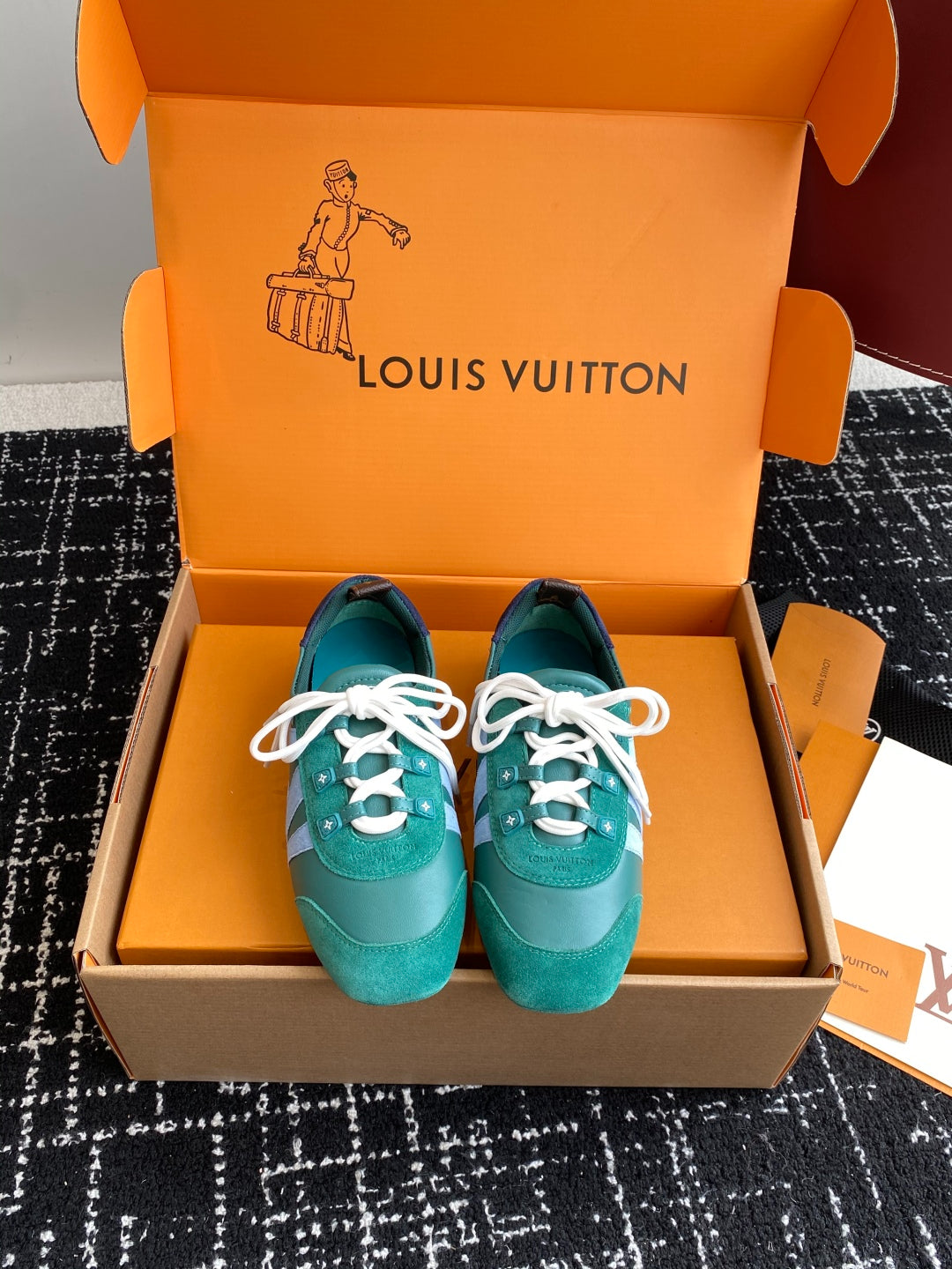 LV Recif Sneaker (Green/Blue Suede & Leather)