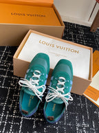 LV Recif Sneaker (Green/Blue Suede & Leather)
