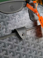 SAINT JEANNE BAG 35 IN GREY GOYARDINE CANVAS AND CALFSKIN