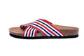 Birkenstock Siena Sandal Red, White & Navy Striped Textile