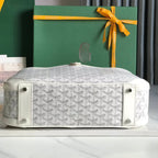 SAINT JEANNE BAG 35 IN WHITE GOYARDINE CANVAS AND CALFSKIN