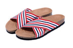 Birkenstock Siena Sandal Red, White & Navy Striped Textile
