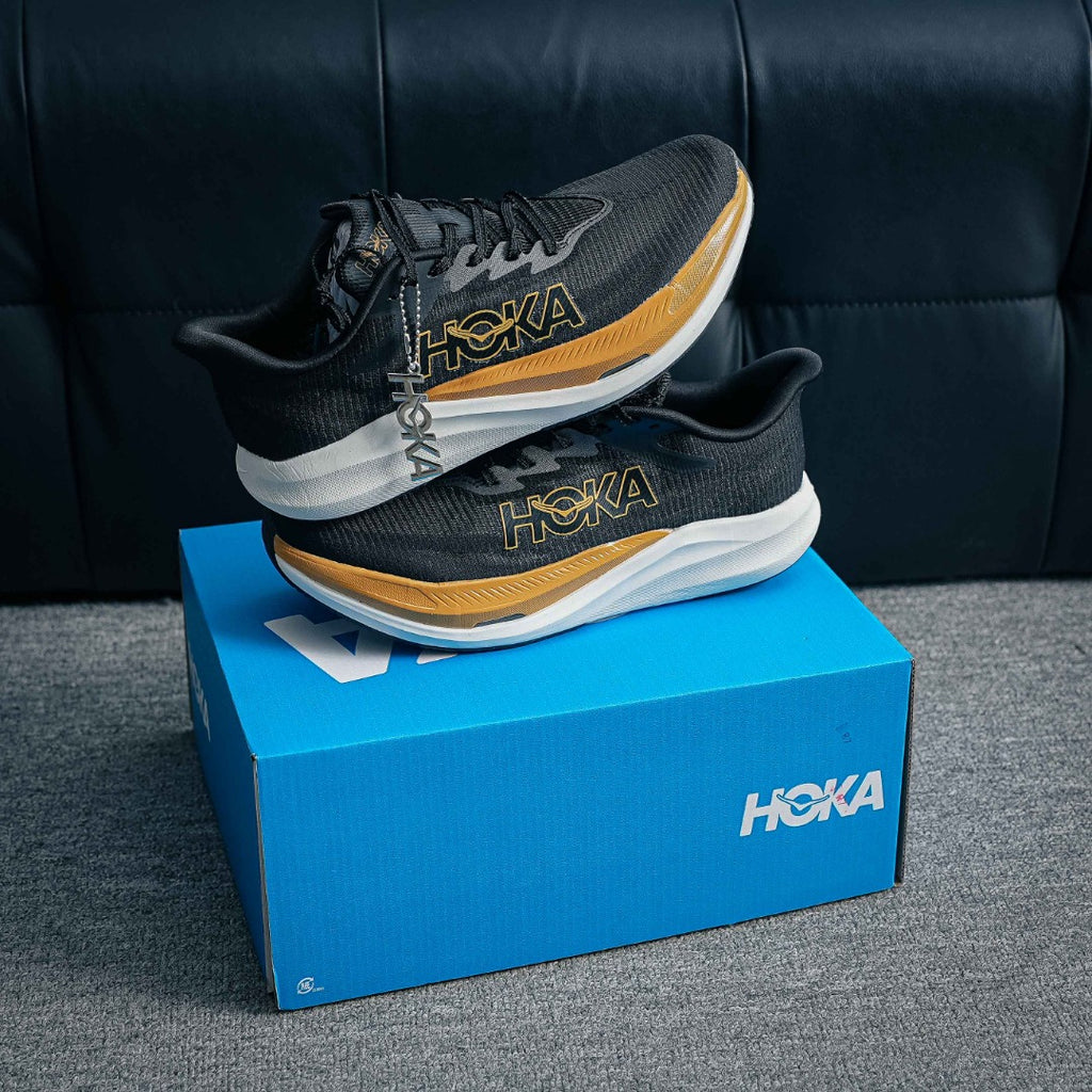 HOKA Mach 6 "Black/Gold" Low-Top Performance Running Sneakers