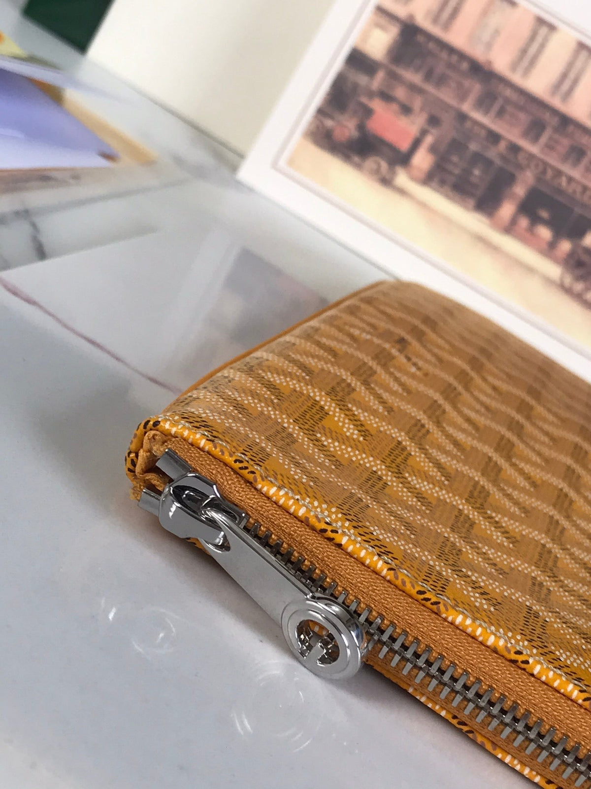 SÉNAT MGM POUCH 40 IN YELLOW GOYARDINE CANVAS