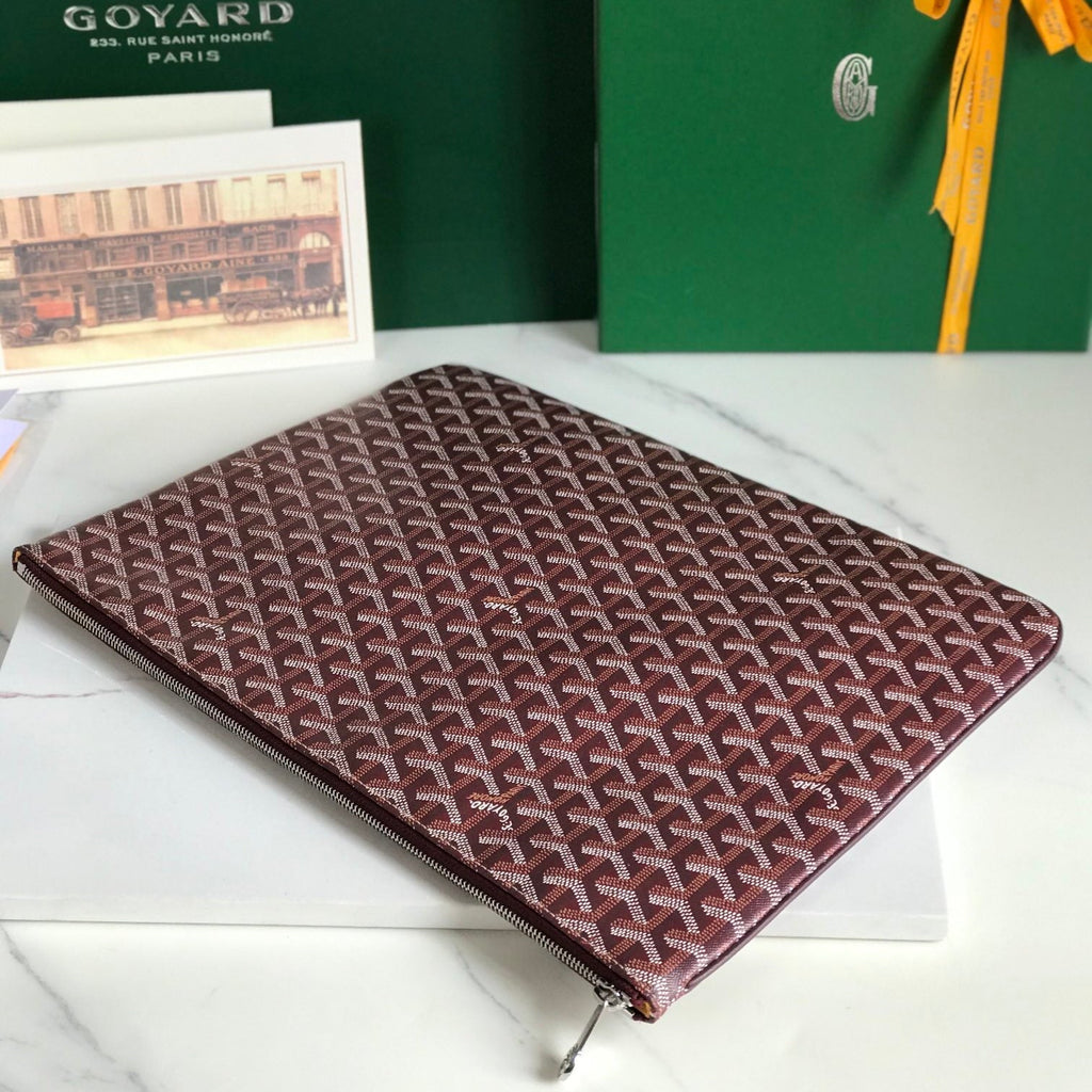 SÉNAT MGM POUCH 40 IN BURGUNDY RED GOYARDINE CANVAS