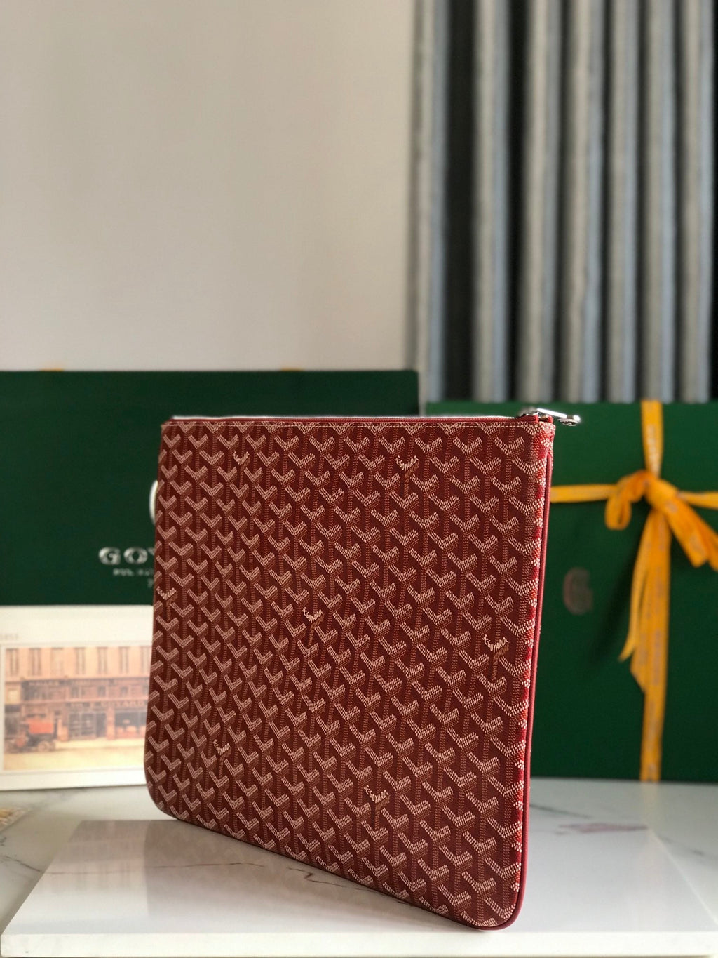 SÉNAT MGM POUCH 40 IN MONZA RED GOYARDINE CANVAS