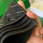 INTRECCIATO 10 CREDIT CARD CASE IN BLACK LAMBSKIN