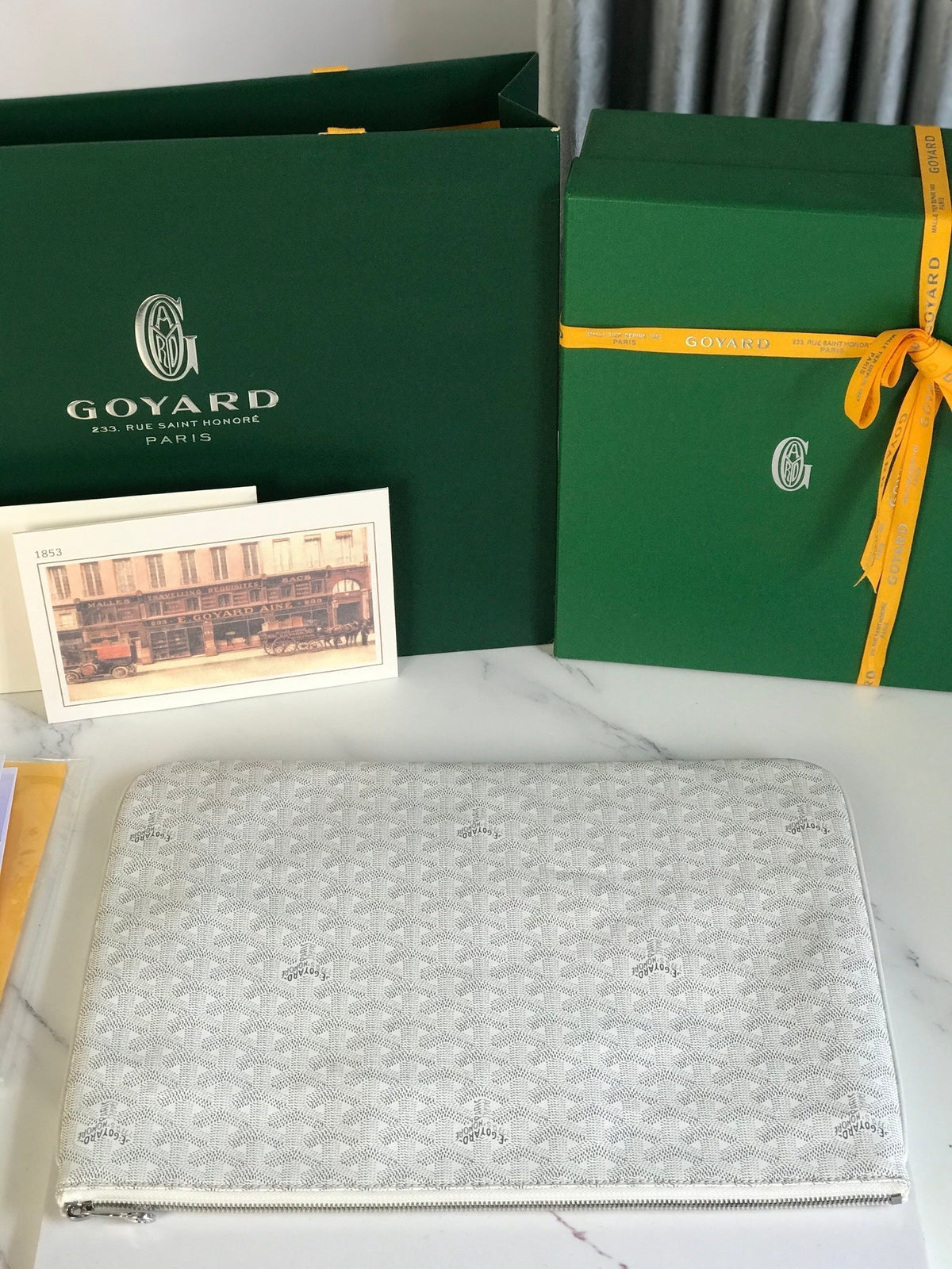 SÉNAT MGM POUCH 40 IN WHITE GOYARDINE CANVAS