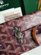 GRAND HÔTEL TRUNK BAG 24 IN BURGUNDY RED GOYARDINE CANVAS AND CALFSKIN