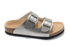 Birkenstock Arizona (Silver Metallic Snake-Embossed Birko-Flor)