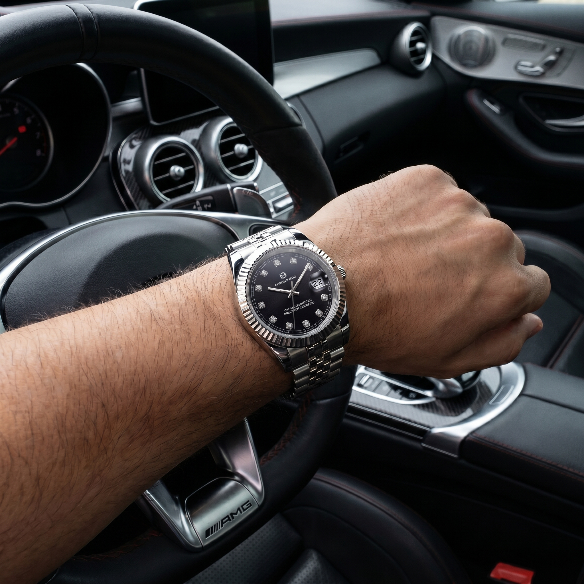 Classic Date – Black Oyster Gem Dial