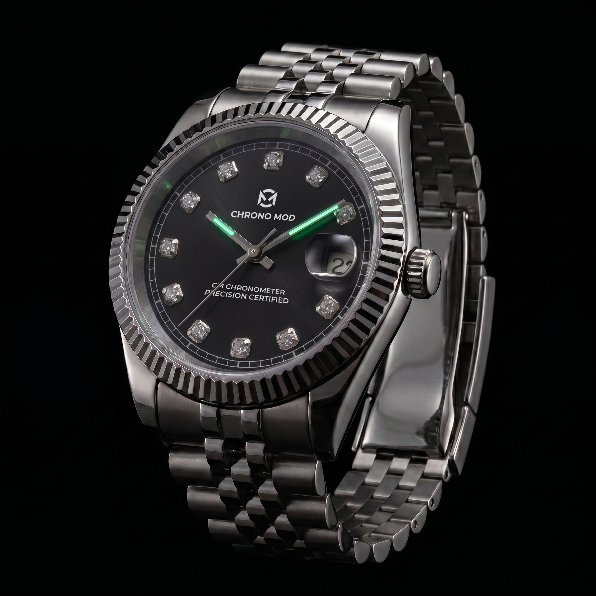 Classic Date – Black Oyster Gem Dial