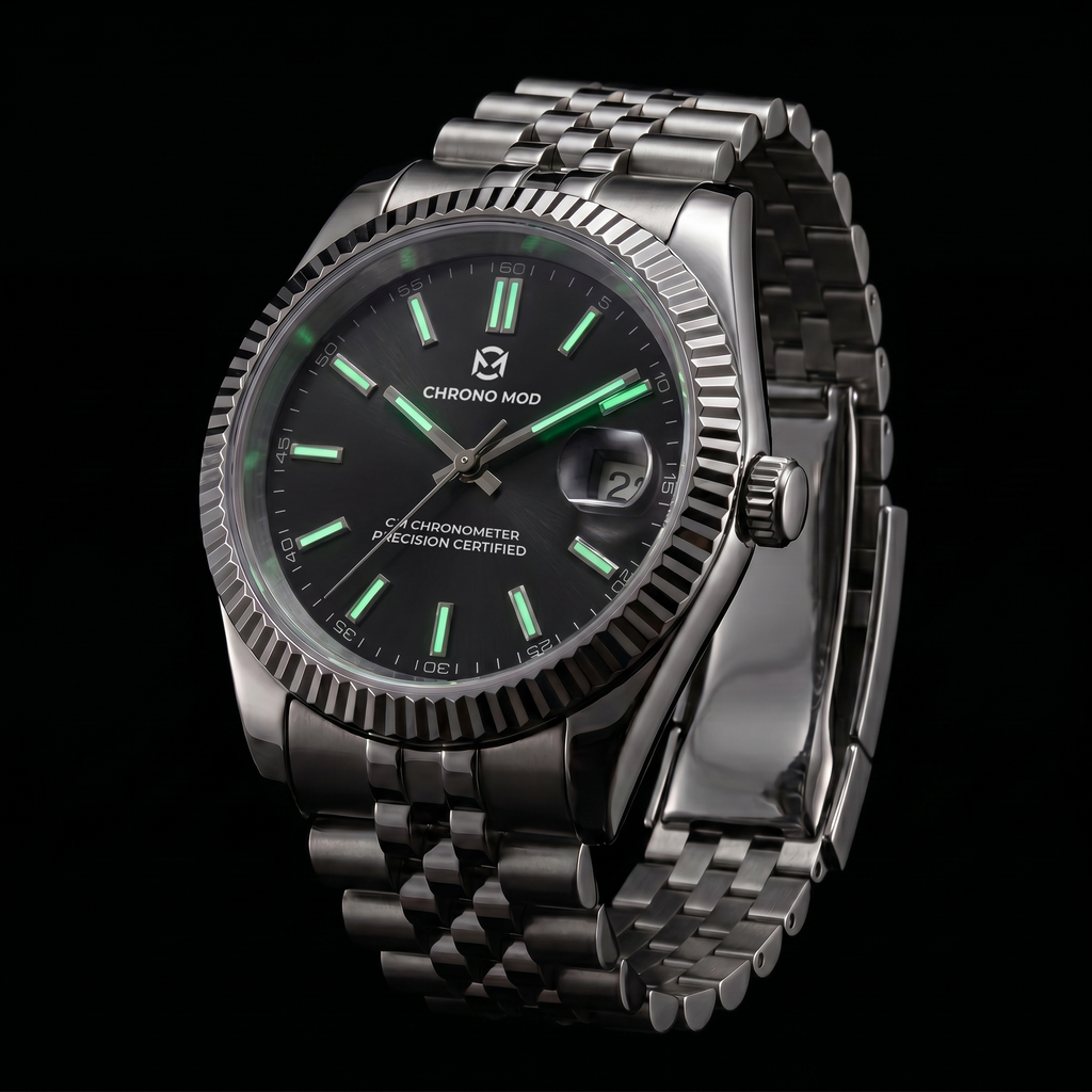 Classic Date – Black Sunburst Dial