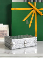 MINAUDIERE TRUNK BAG 17 IN WHITE GOYARDINE CANVAS