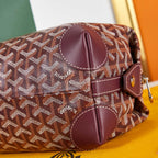 BOWLING TOILETRY BAG 24 IN BURGUNDY RED GOYARDINE CANVAS AND CALFSKIN