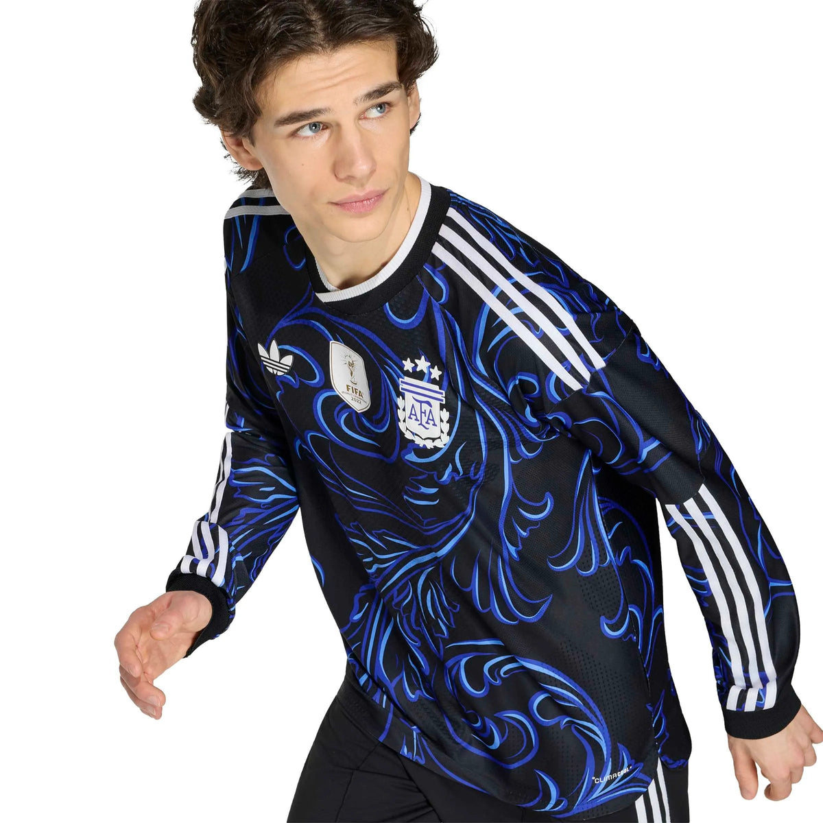 adidas 2026 Argentina Men's Authentic Away Long-Sleeve Soccer Jersey （Custom）