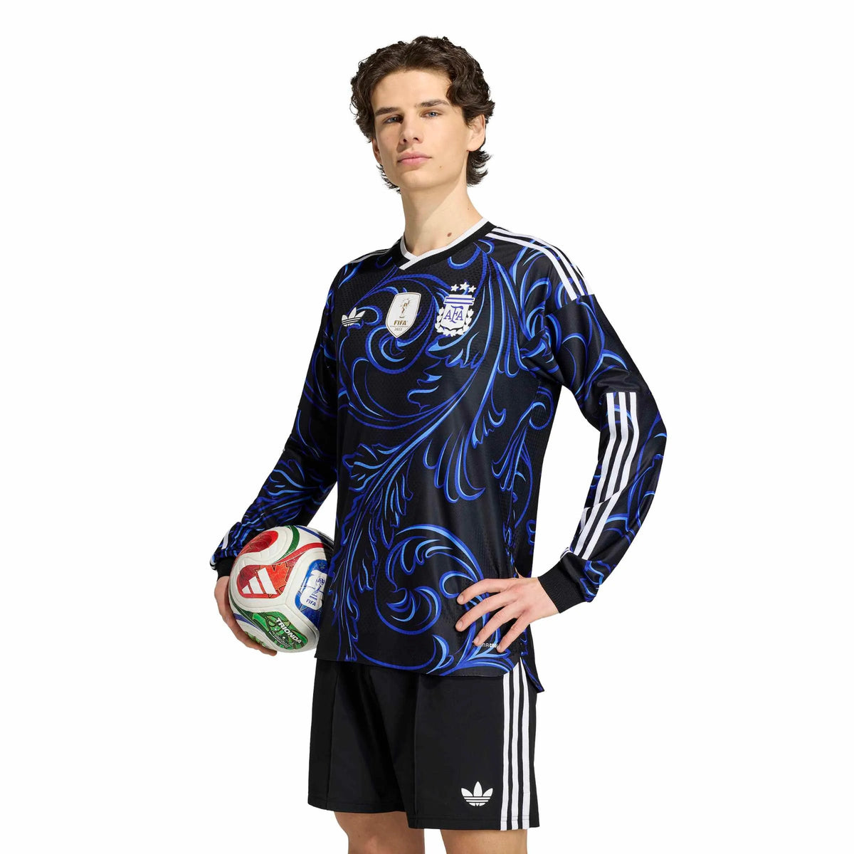 adidas 2026 Argentina Men's Authentic Away Long-Sleeve Soccer Jersey （Custom）