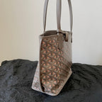 ANJOU MINI BAG 20 IN GREY MIX PINK GOYARDINE CANVAS AND CALFSKIN