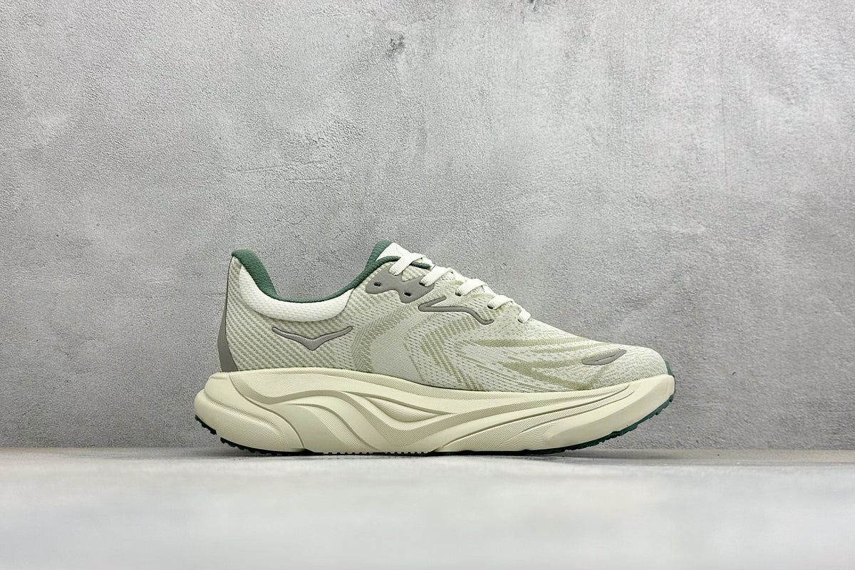 HOKA Arahi 8 Off White Deep Green Stability Running Shoes