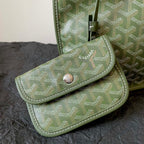 ANJOU MINI BAG 20 IN WOODLAND GREEN GOYARDINE CANVAS AND CALFSKIN
