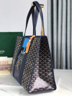 GOYA VILLETTE TOTE 45 IN NAVY BLUE GOYARDINE CANVAS