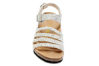 Birkenstock Salinas Sandal White Crackle Textured