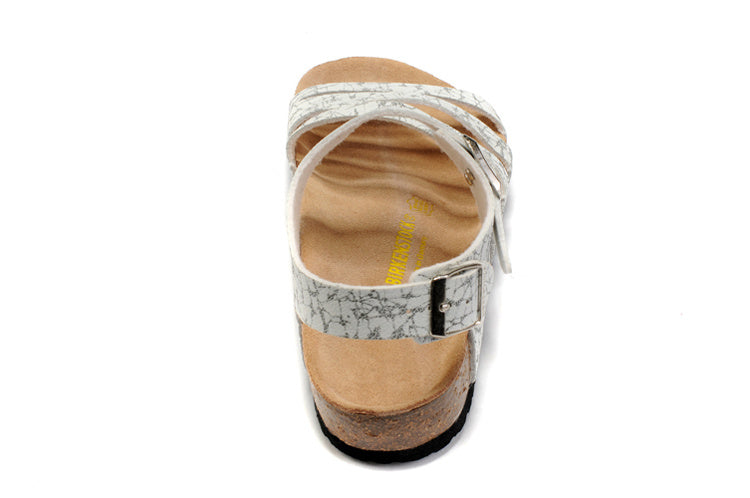 Birkenstock Salinas Sandal White Crackle Textured