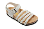 Birkenstock Salinas Sandal White Crackle Textured