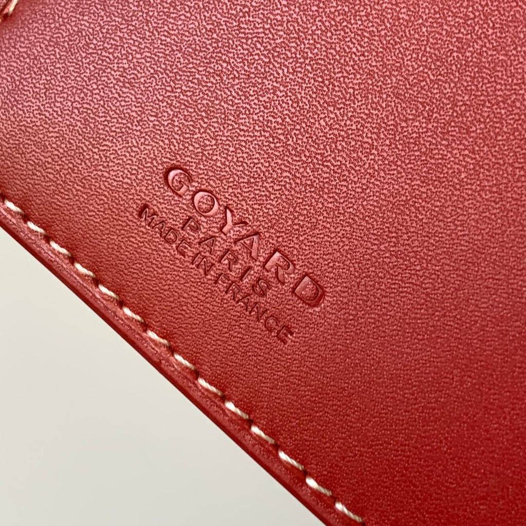 RICHELIEU CHECKBOOK WALLET 19 IN PERSIAN RED GOYARDINE CANVAS AND CALFSKIN