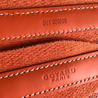 CASSETTE TRUNK BAG 21 IN RED GOYARDINE CANVAS & CLAMECY COWHIDE