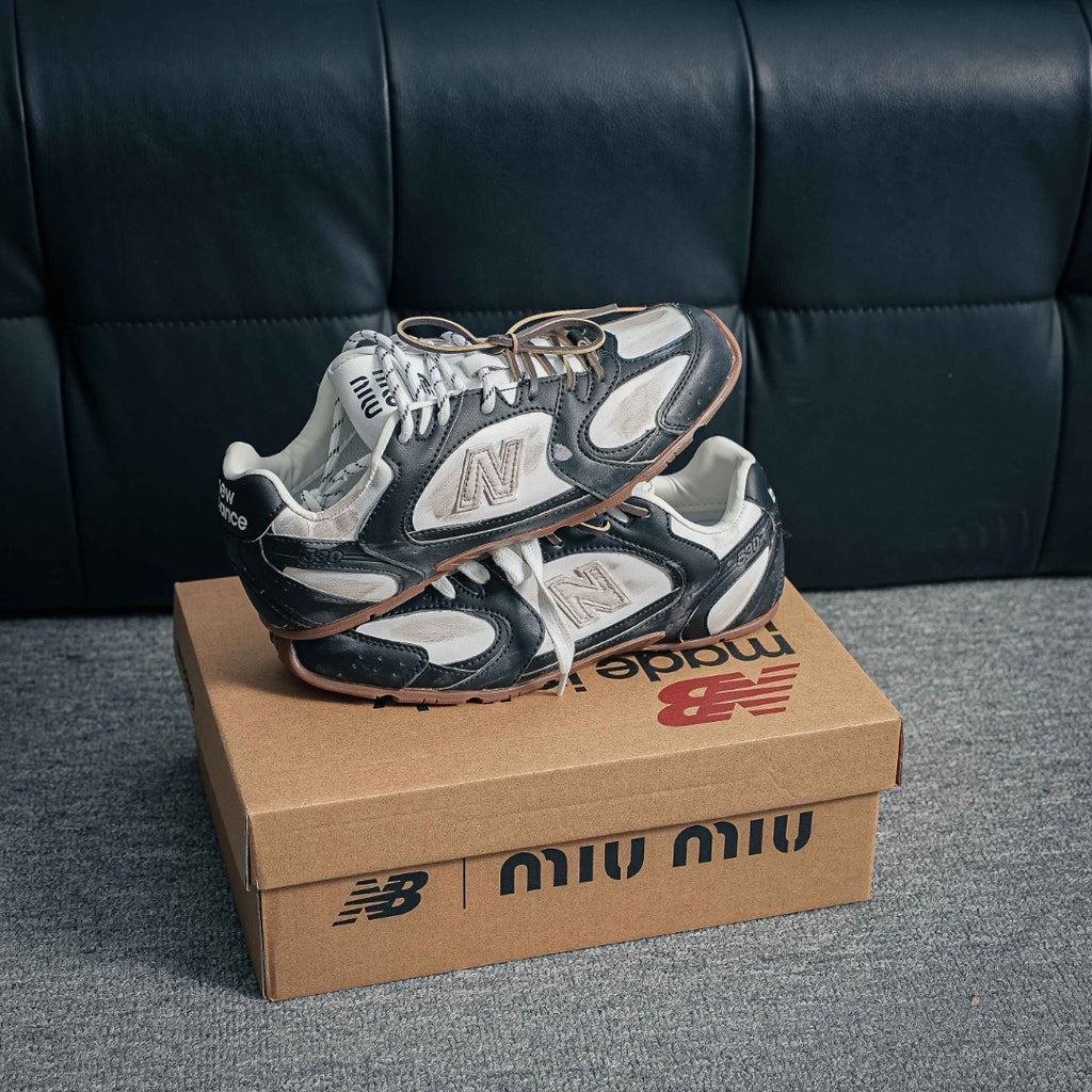 New Balance x Miu Miu 530 SL "Deco Calf Leather Black / White"