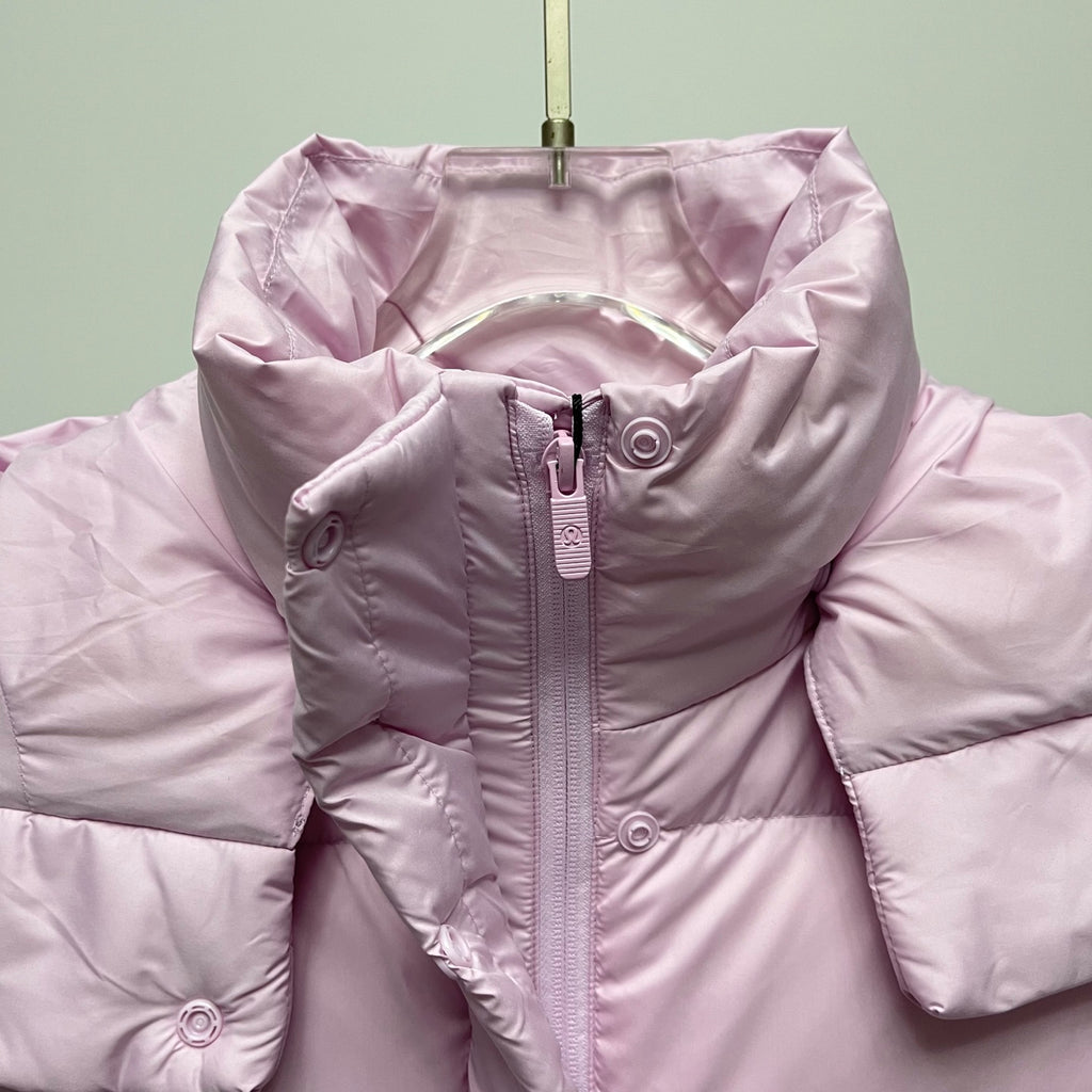 lululemon Women's Wunder Puff Water-Repellent Cropped Down Vest in Strawberry Milkshake